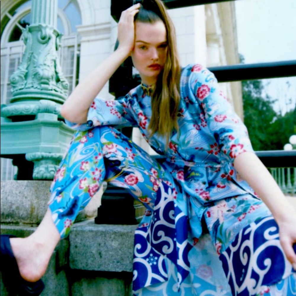 Zara PRINTED KAFTAN WITH BELT